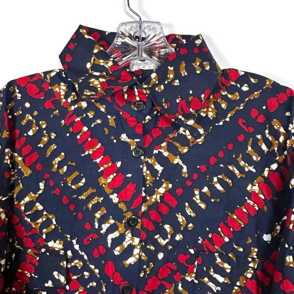 Grass-fields Womens Tunic Kaftan African Print Shirt Dress Oversized Size 18 - Picture 4 of 16
